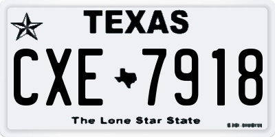 TX license plate CXE7918