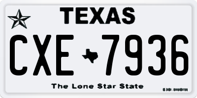 TX license plate CXE7936
