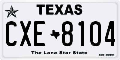 TX license plate CXE8104