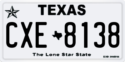 TX license plate CXE8138