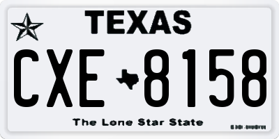 TX license plate CXE8158