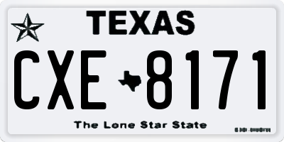 TX license plate CXE8171