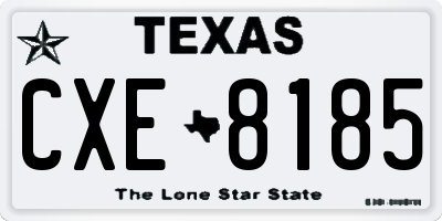 TX license plate CXE8185