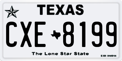 TX license plate CXE8199