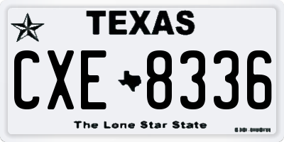 TX license plate CXE8336