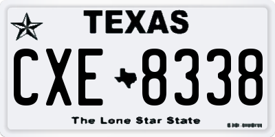 TX license plate CXE8338