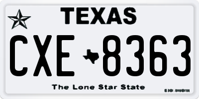 TX license plate CXE8363