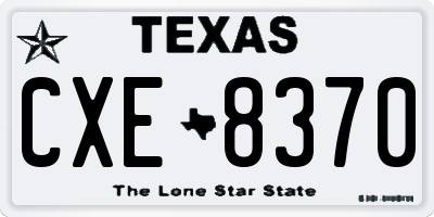 TX license plate CXE8370