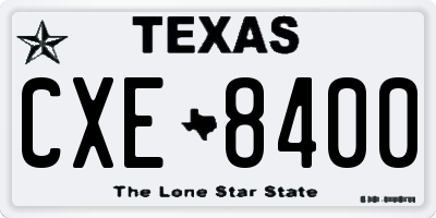 TX license plate CXE8400