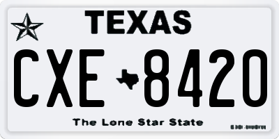 TX license plate CXE8420