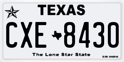 TX license plate CXE8430