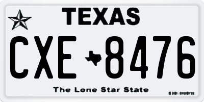 TX license plate CXE8476