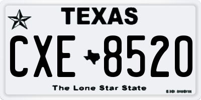 TX license plate CXE8520