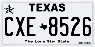 TX license plate CXE8526