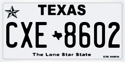 TX license plate CXE8602
