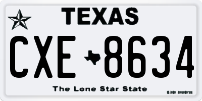 TX license plate CXE8634