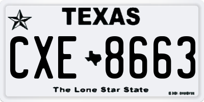 TX license plate CXE8663