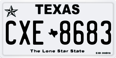 TX license plate CXE8683