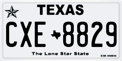 TX license plate CXE8829