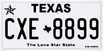 TX license plate CXE8899