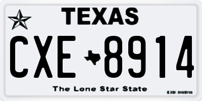 TX license plate CXE8914