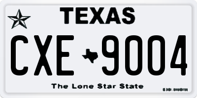 TX license plate CXE9004