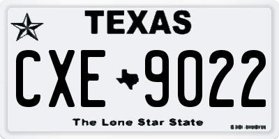 TX license plate CXE9022