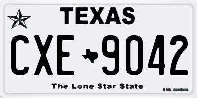 TX license plate CXE9042