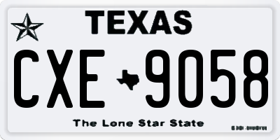 TX license plate CXE9058