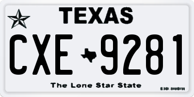TX license plate CXE9281
