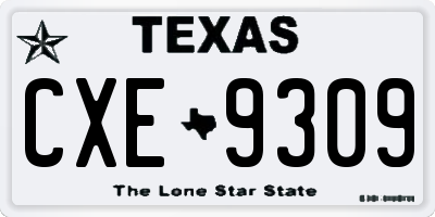 TX license plate CXE9309