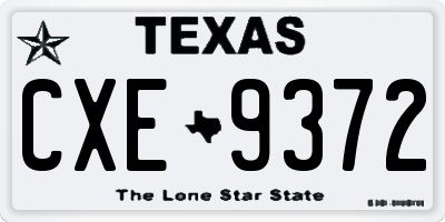 TX license plate CXE9372