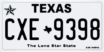 TX license plate CXE9398