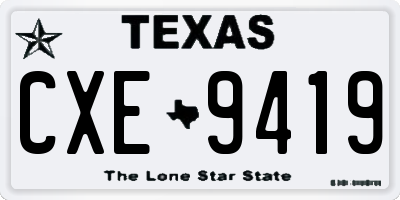 TX license plate CXE9419