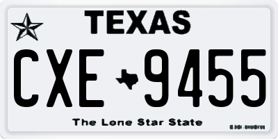 TX license plate CXE9455