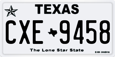 TX license plate CXE9458