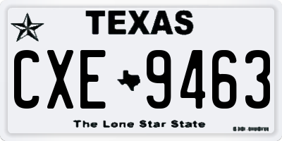 TX license plate CXE9463