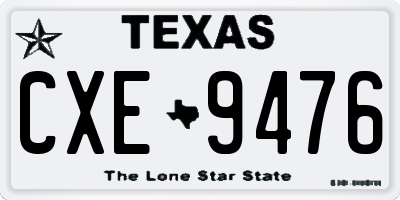 TX license plate CXE9476