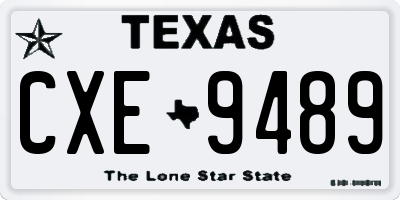 TX license plate CXE9489