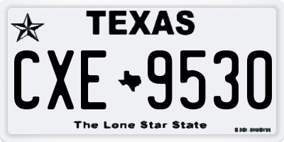TX license plate CXE9530