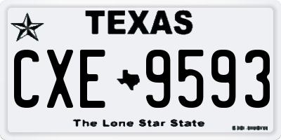 TX license plate CXE9593