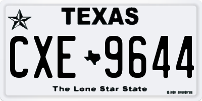 TX license plate CXE9644