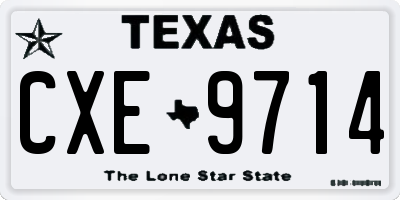 TX license plate CXE9714