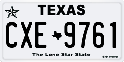 TX license plate CXE9761