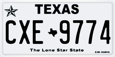 TX license plate CXE9774