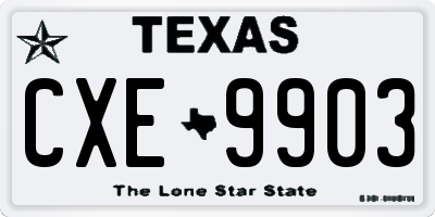 TX license plate CXE9903