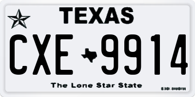 TX license plate CXE9914