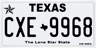 TX license plate CXE9968