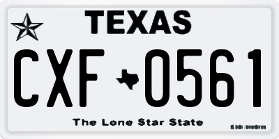 TX license plate CXF0561