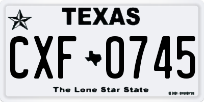 TX license plate CXF0745